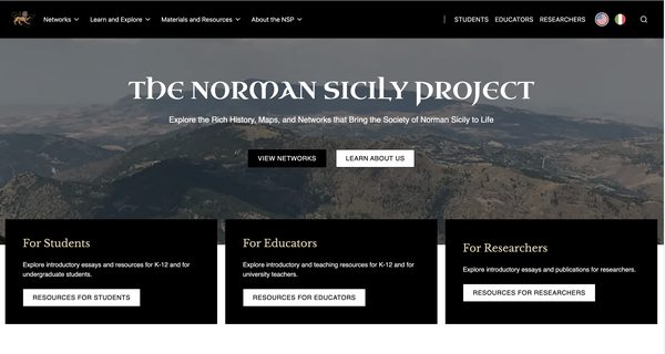 The Norman Sicily Project homepage screenshot